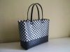 100%handmade colorful shiny plastic woven bag pp