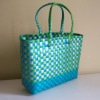 100% handmade woven shiny pp bag shopping