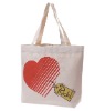 10oz Natural canvas bag with heart printing for promotion