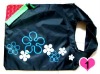 190T ployster rose flower shape recycle folding shopping bag