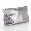 2011 Silver PU make up bag with butterfly zipper