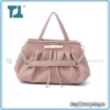 2011 hot sale pink oxhide leather handbag for lady