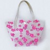 2011 print pinkish flowers pvc promotion gift cosmetic handle/ carry/ tote bag