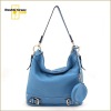 2012 Lady fashion genuine leather bag (with hanging zipper purse)