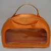 2012 most hot sale high quality orange clear PVC make up bag