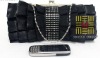 2012 new novelty and diamond black satin clutch evening bag