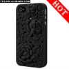 3D Blossom Rose Plastic Hard Bumper Frame Cover Case Dual Piece Skin for iphone 4 4G 4S with Retail Box