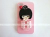 3D Japanese Kimono Girl Mirror Back Cover for iPhone 4 Cell Phone Case