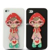 3D cartoon Wood Carving Wooden Hard Back Case Cover For Apple iPhone 4 4G 4S