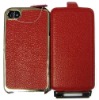 4G Genuine Leather Chrome Hard Case for iPhone 4g 4