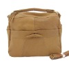 8852 light brown real leather fashion handbag