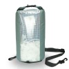 About 40L, built with PVC-free, 300D nylon with double urethane coating, 100% waterproof dry bag