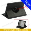 Black Flower 360 Degree Rotating Leather Case for iPad 2