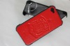 Black leather case for iphone4 with MOQ case