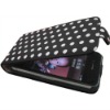 Black with white dots Leather Case for iPhone 4 4G with Polka Dots Pattern