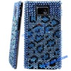 Blue Leopard Pattern Pattern Rhinestone Diamond Hard Case for Samsung Galaxy S2 i9100