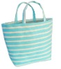 Bright blue strap plain paper tote bag