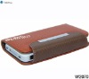 Brown Color Litchi Pattern Skin Leather Case Cover for iphone 4 4S