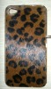 Brown Leopard Furry Skin/Mobile Case Accessory for iPhone 4S