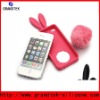 Bunny Skin Case With Furry Tail for Apple iPhone 4s