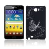 Butterfly Pattern Hard Plastic Case Cover for Samsung Galaxy Note i9220 - Black