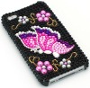 Butterfly design Rhinestone back case For iPhone 4 4S