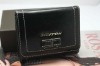 Classic black short pattern leather ladies wallet,DPX-086