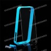 Clear Plate TPU Bumper Case Cover for iPhone 4S/ iPhone 4 with Anti-Dut Shield(Blue)