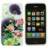 Colorful Flowers World Design Silicone Skin Case Cover for iPhone4