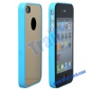 Cool Independent Gold-Plated Plastic Back Bumper Hard Frame Case for iPhone 4(Blue)