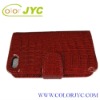 Crocodile Flip Wallet Leather Case for iPhone 4