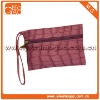 Cute pink wrist small ziplock PU lady's croco makeup bag