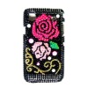 Diamond Back Cover for BB 9700 Black/Pink Rose 092-129