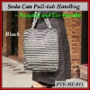 Eco Accessory: Aluminium Soda Pop Tote Bag Ring pull Handbag - Black