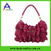 Elegant embellish red ruffle flower bag