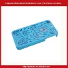 Engraved Rose Mesh Plastic Back Cover For iPhone 4 4S-Blue