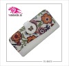 Fashion flower style lady wallet made of high quanlity cow leather