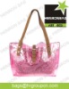 Fashion lovely pink shining PVC tote bag