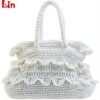 Fashion white paper straw bag