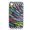 For iPhone 4 Case Colorful Zebra Pattern Rhinestone Case/ Diamond Stones Hard Case