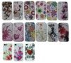 For iPhone 4 TPU Case with Flower Pattern