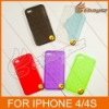 Free Shipping New Arrival Six Colors Circle Pattern TPU Clear Case For iPhone 4 4S LF-0360