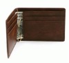 GIVE genuine Leather Money Clip wallet foldable (korean promotional gifts)