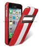 Genuine leather flip case for iPhone 4