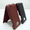 Genuine leather flip case for samsung i9100 galaxy s2