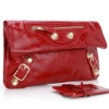 Golden button women's genuine leather handbags