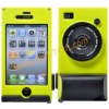 Green Camera Pattern Hard Skin Case Cover With a Stander For iPhone 4