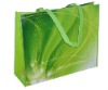 Green color non woven laminated shopping bag