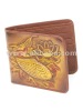 Hand Tooling Cowhide Leather Wallet in Zen style 3D fish