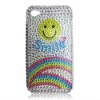 Happy Smile Face Pattern Rhinestone Case for iPhone 4 4G (1004505R)